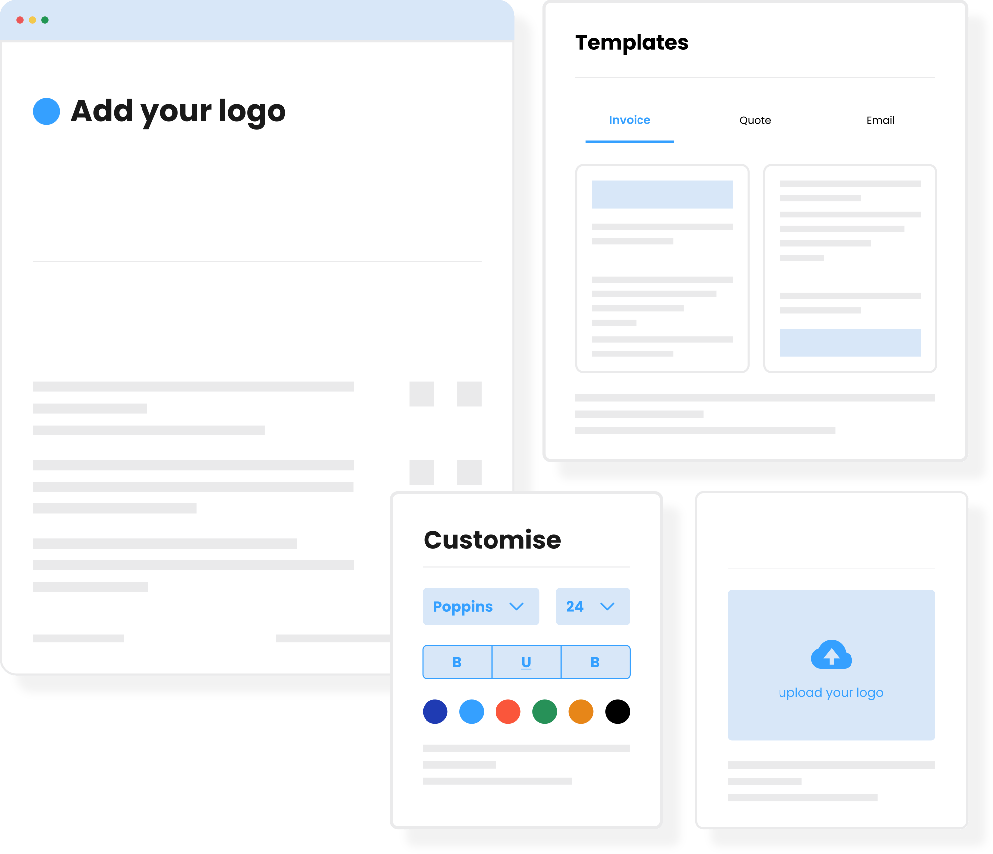 Customise forms with your logo so they look professional