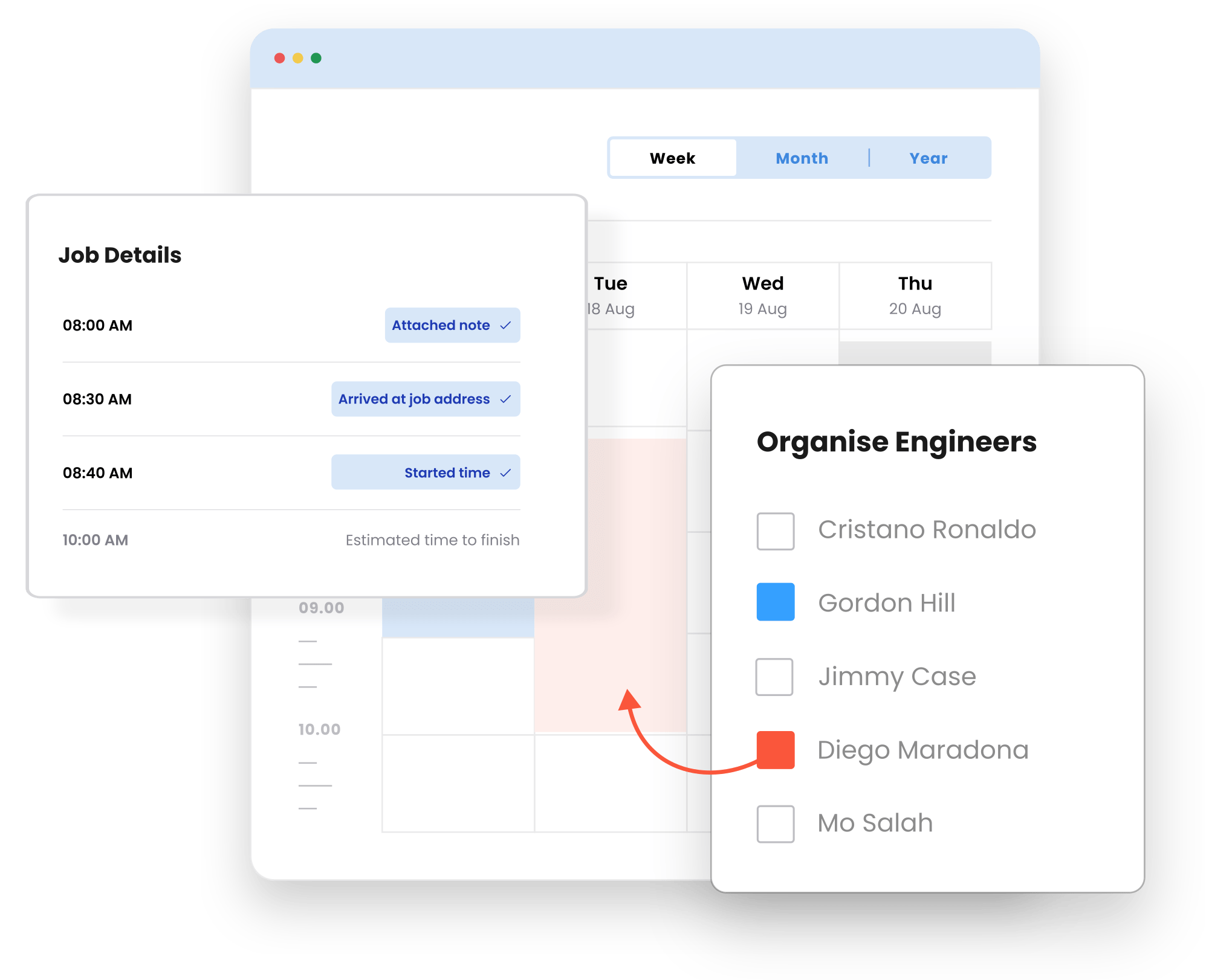 Organise your team and easily allocate work to the right engineer