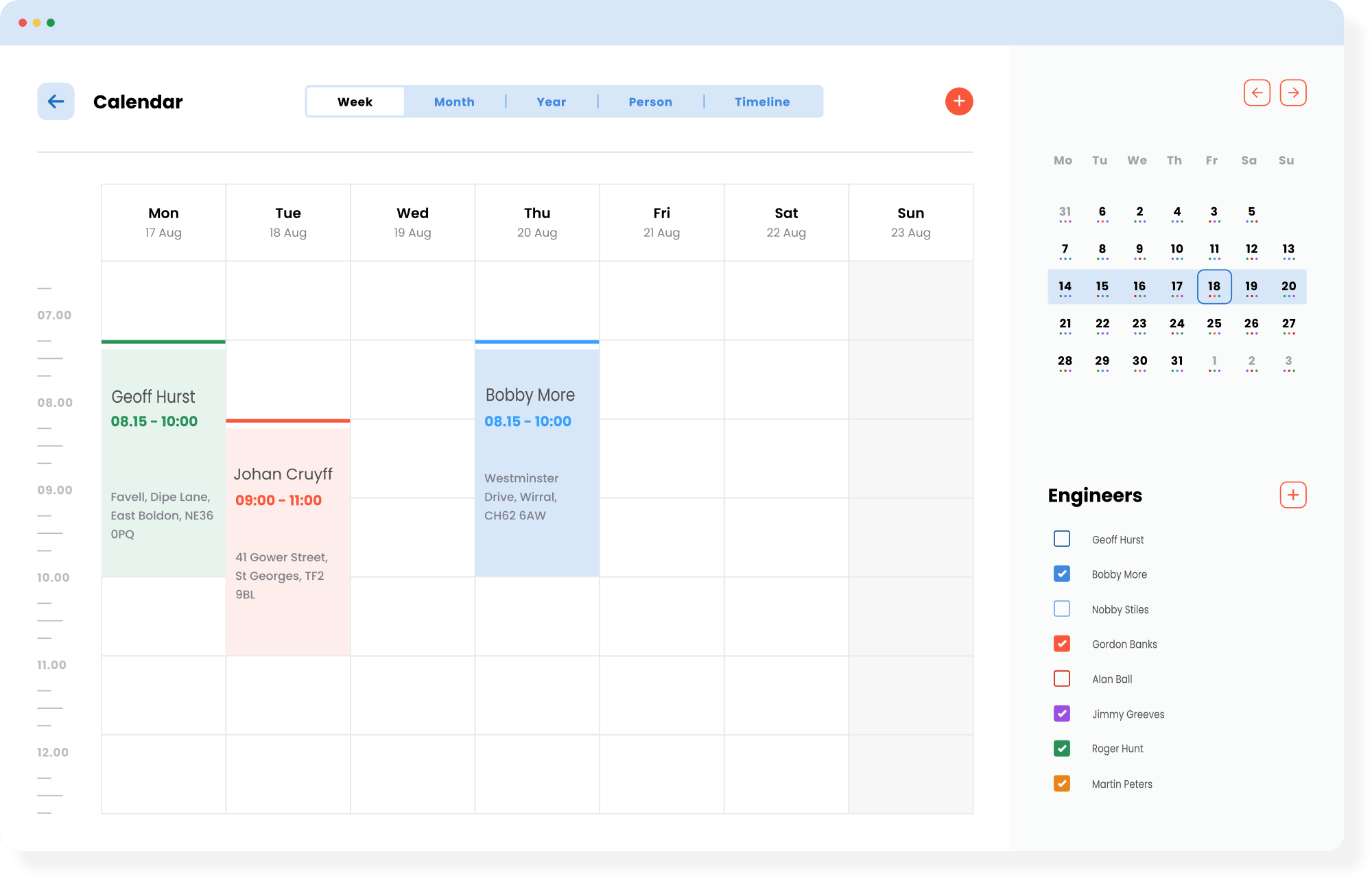 Job Scheduling Calendar