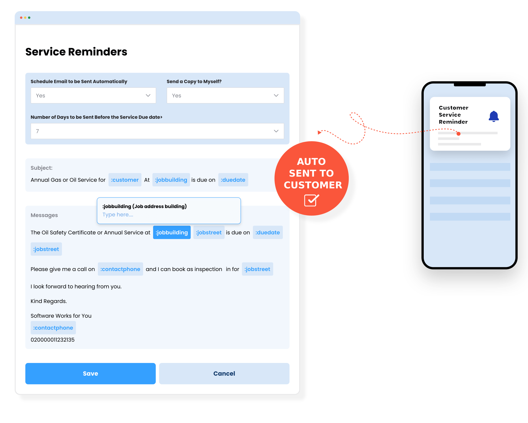Customisable automated reminders that will help you get more business