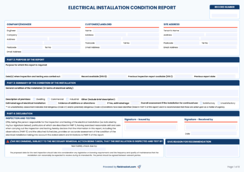 Electrical Installation Condition Report (EICR) Template Free PDF Electrical Installation Condition Report (EICR) Template Free PDF