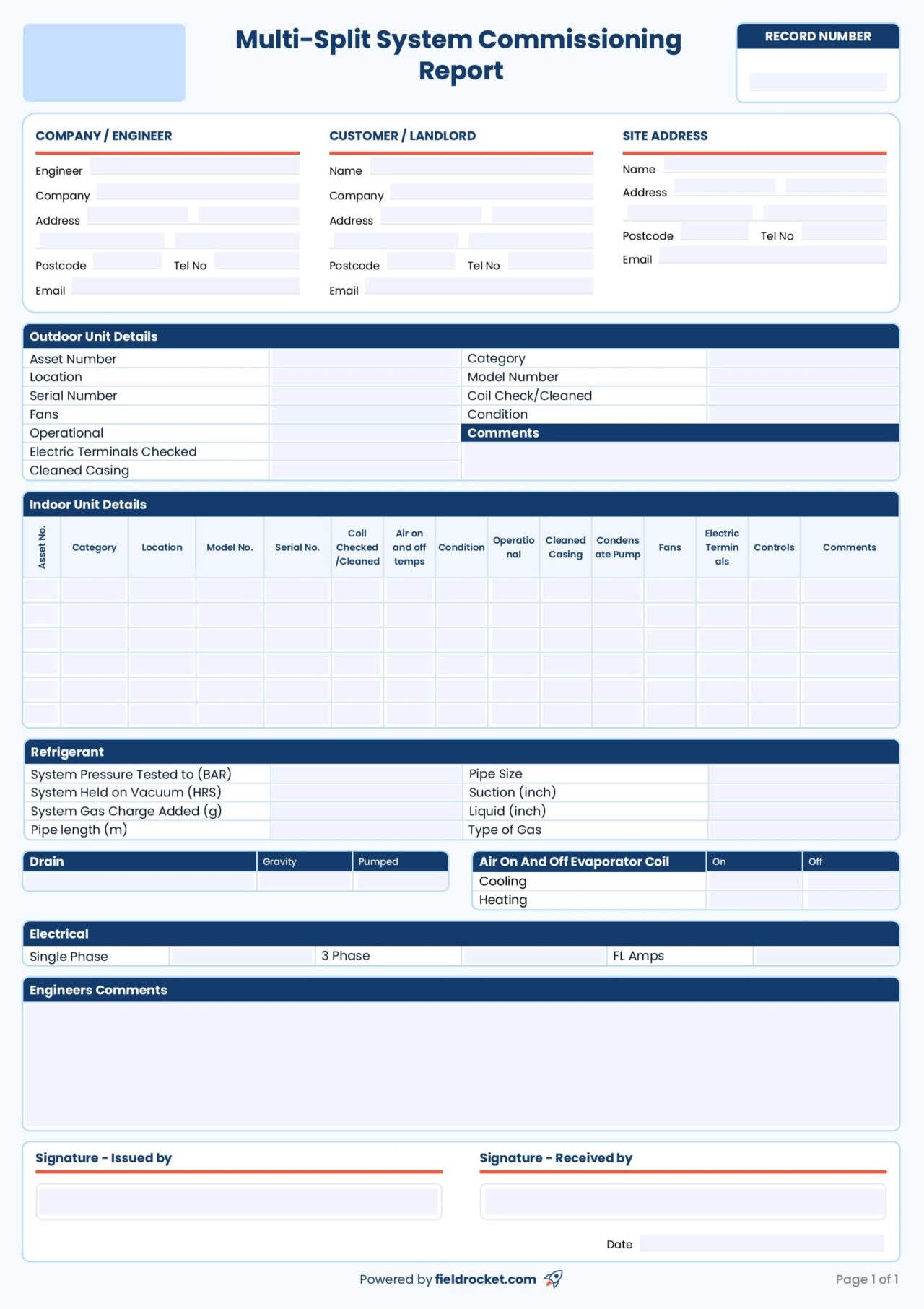 Split & Multi System Air Conditioning Commissioning Sheet – Free PDF ...